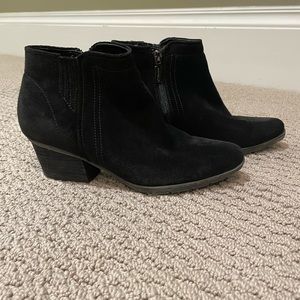 Blondo black suede ankle boots.